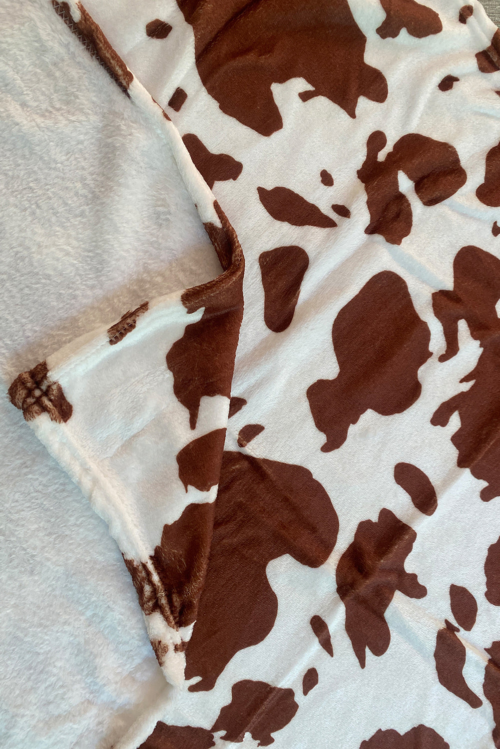 Chestnut Cow Print Flannel Large Blanket 150*200cm Other Accessories JT's Designer Fashion