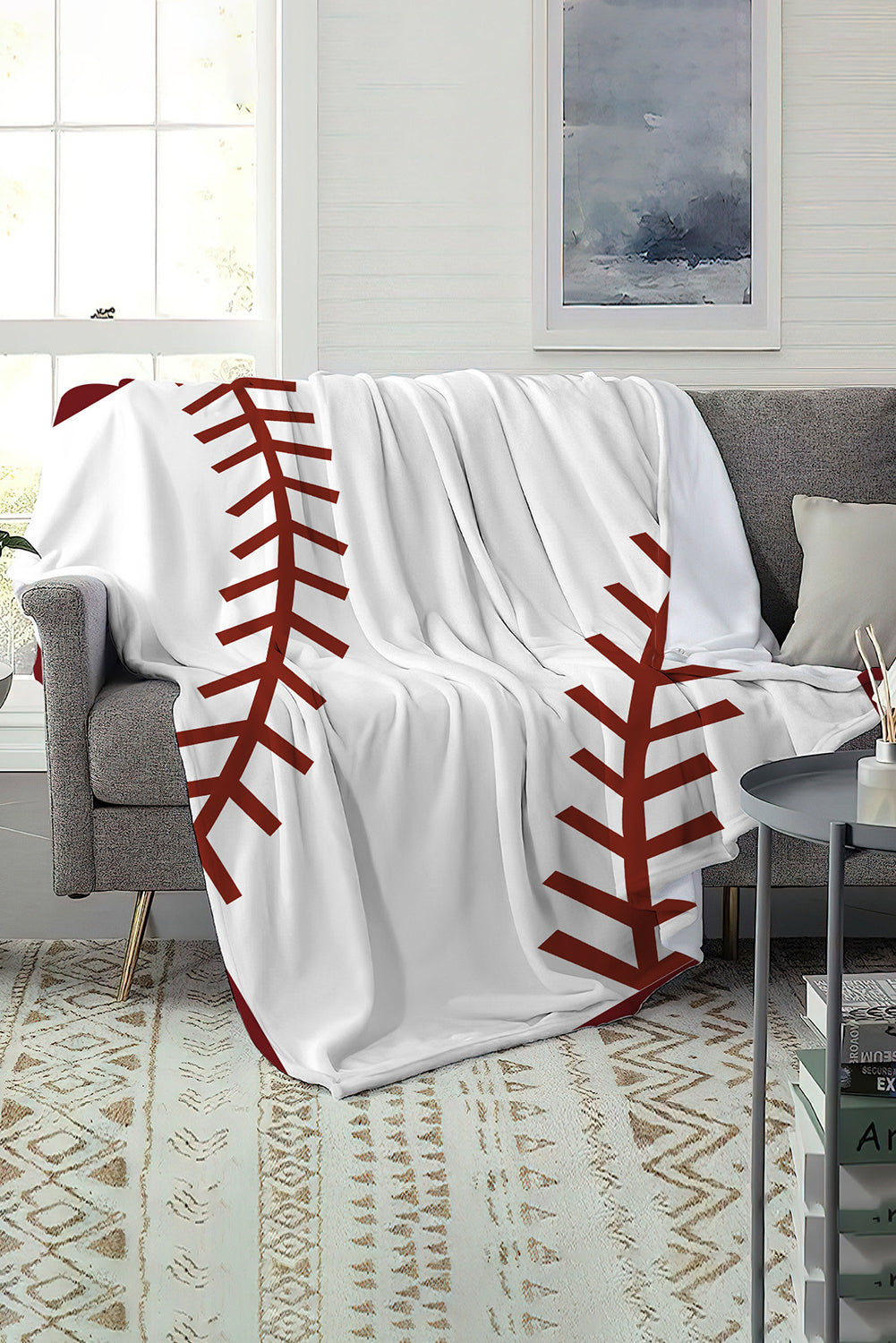 Bright White Ball Game Fashion Fleece Blanket 130*150cm Other Accessories JT's Designer Fashion