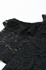 Black Cold Shoulder Lace Plus Size Dress Plus Size Dresses JT's Designer Fashion