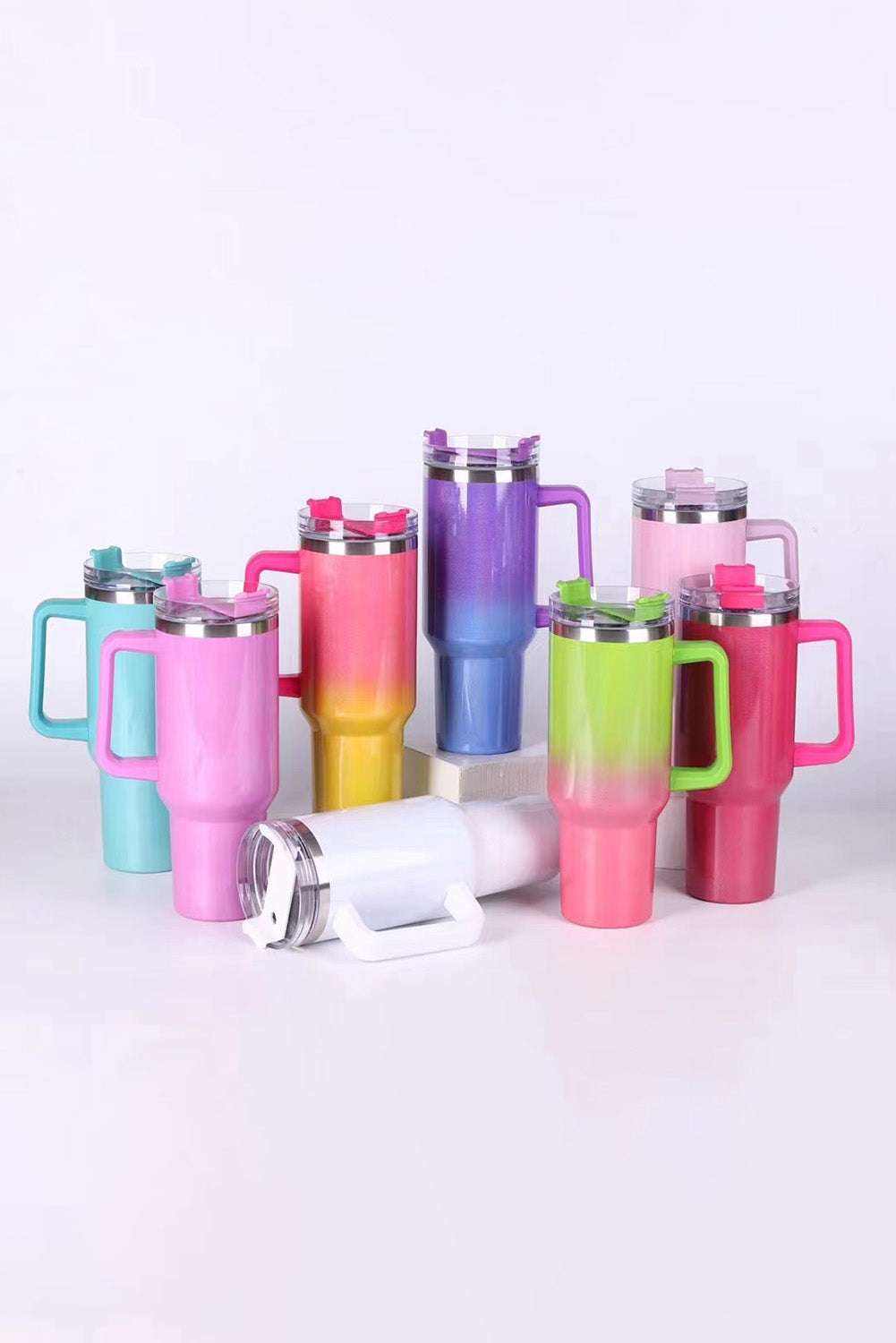 Purple Gradient Color Handled 304 Stainless Steel Vacuum Cup Tumblers JT's Designer Fashion