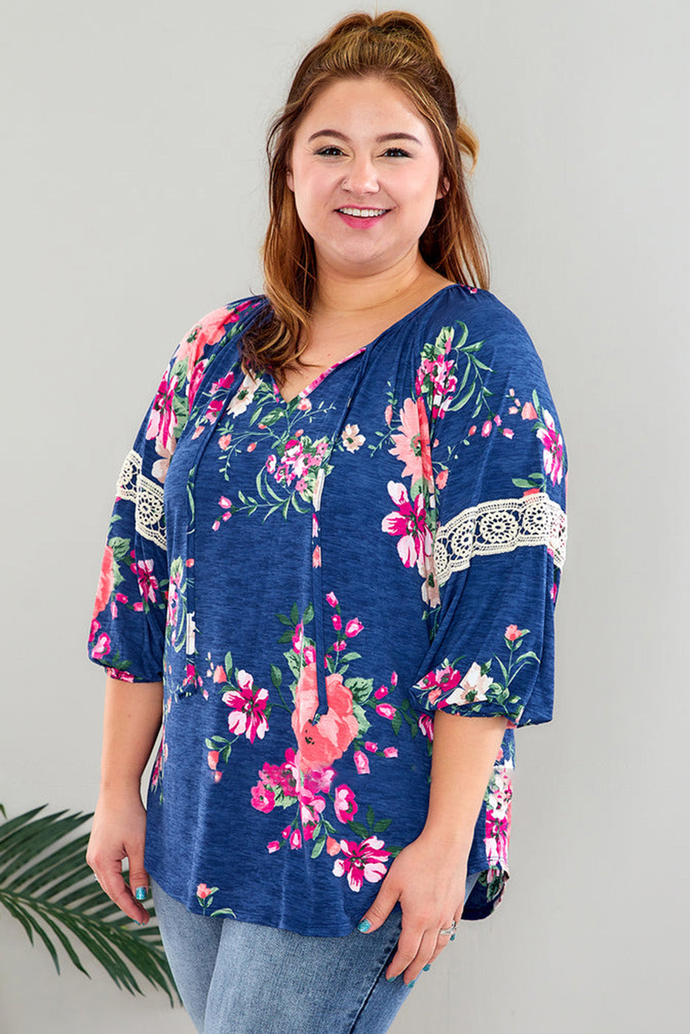 Dark Blue Love You Like A Sunset Top Plus Size JT's Designer Fashion