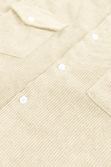 Apricot Men Corduroy Flap Pocket Button Front Shirt Men's Tops JT's Designer Fashion