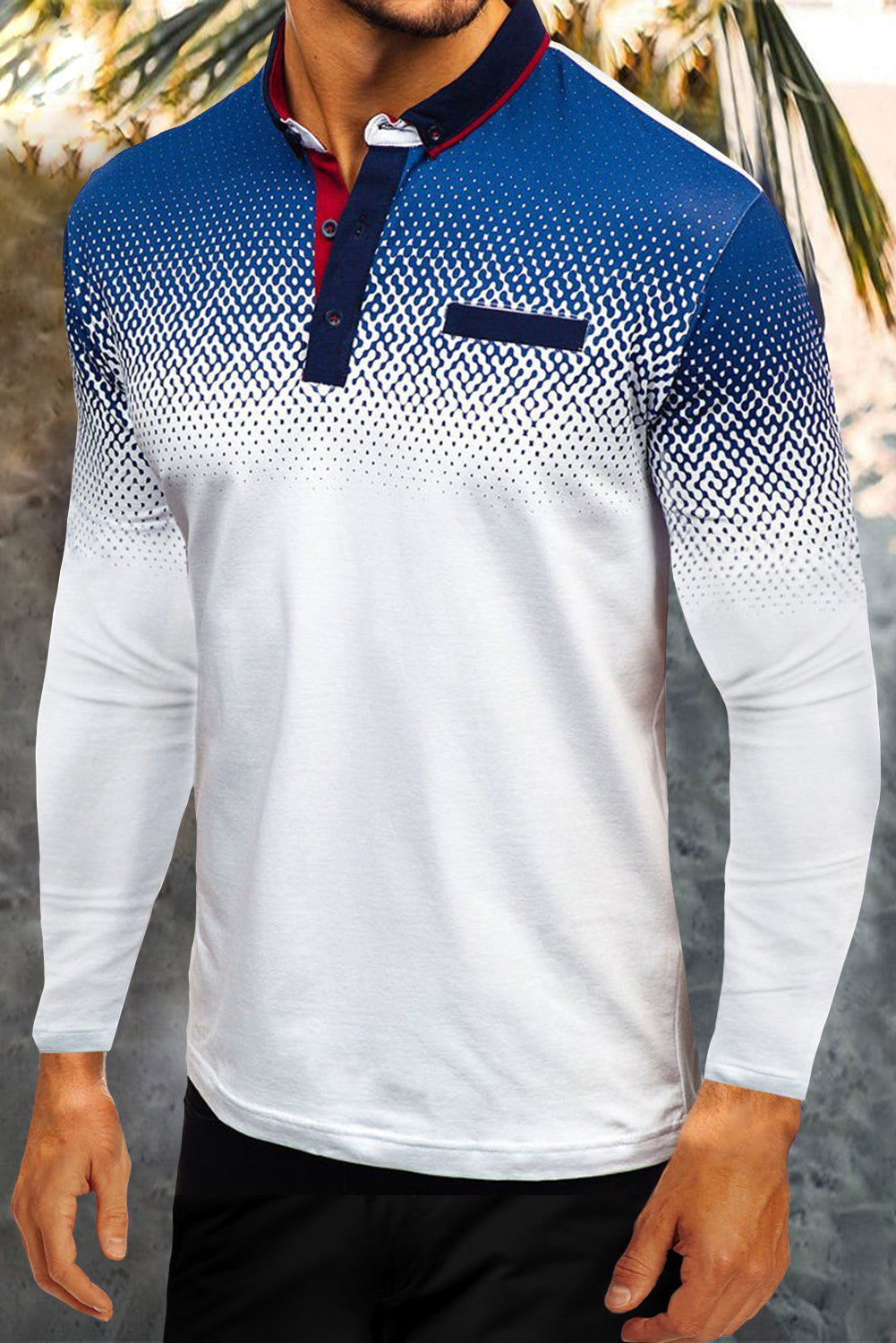 White Gradient Men's Polo Shirt Men's Tops JT's Designer Fashion