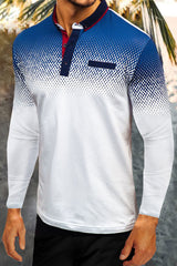White Gradient Men's Polo Shirt Men's Tops JT's Designer Fashion