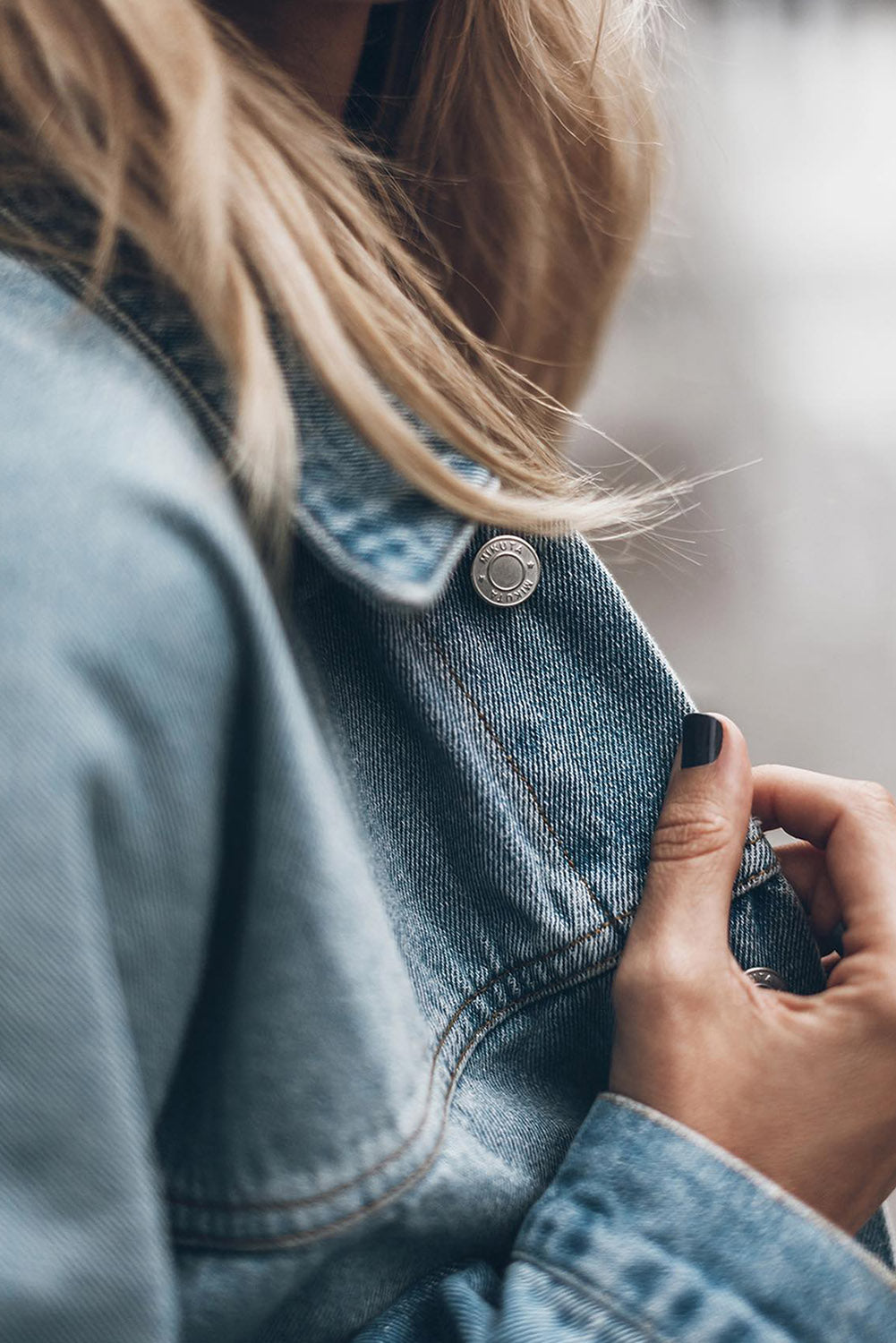 Sky Blue Buttoned Flap Pocket Denim Jacket Denim jackets JT's Designer Fashion