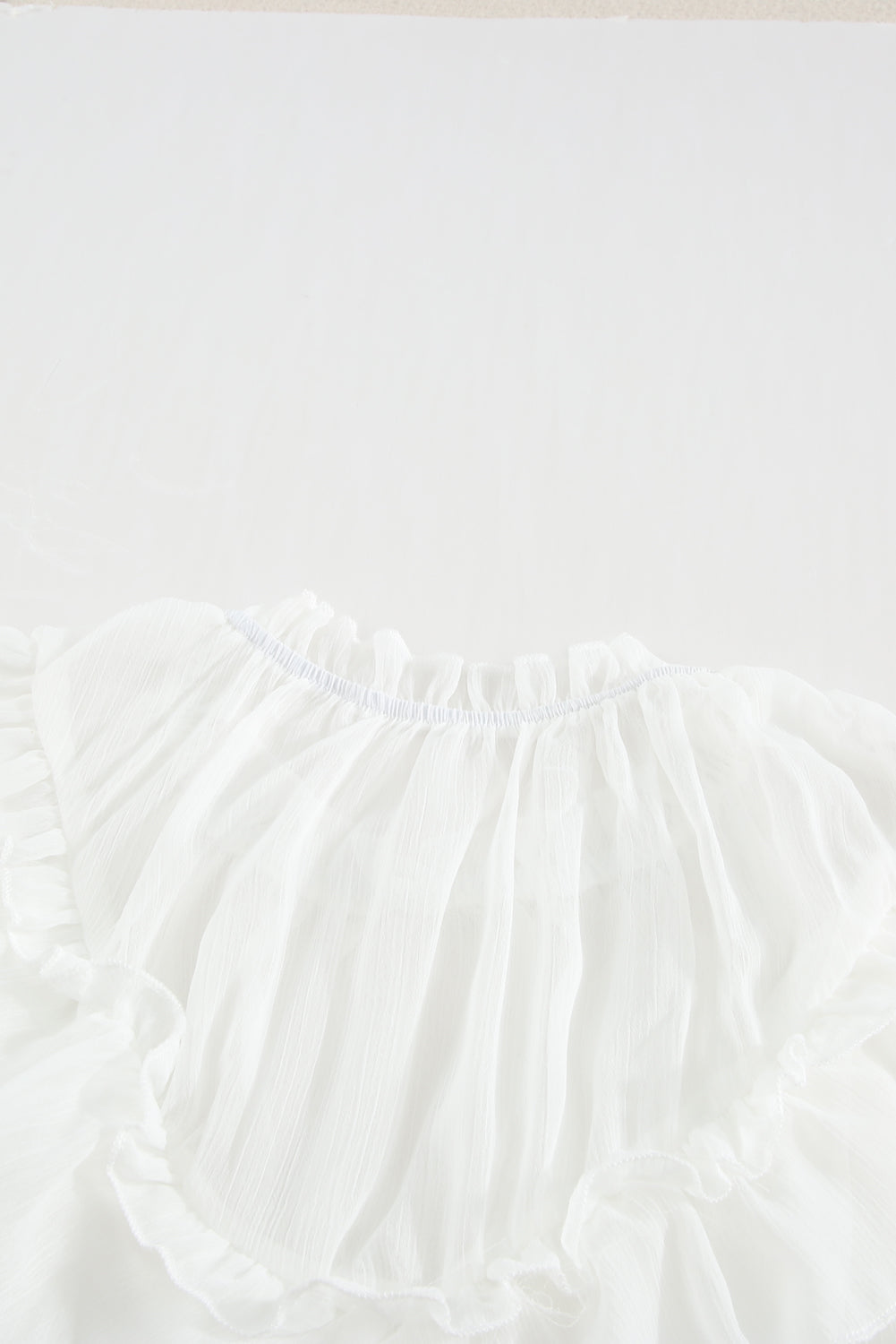 White Frilled Detail Tulle Tank Top Tank Tops JT's Designer Fashion