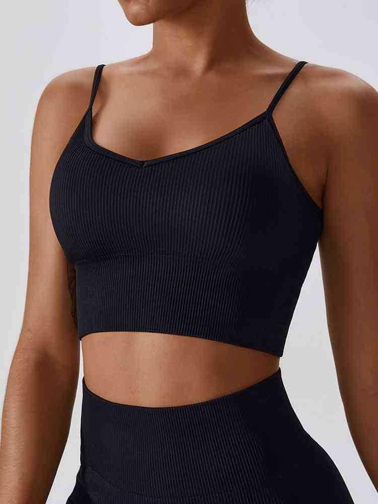 Lace-Up Cropped Tank Top Crop Tops JT's Designer Fashion