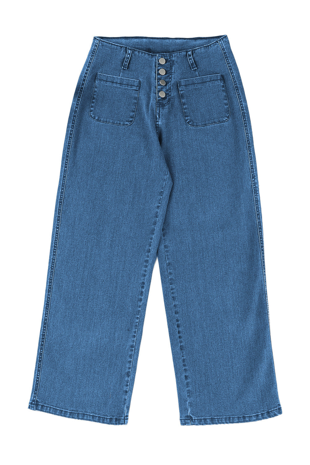 Blue HIGH RISE CROP WIDE LEG JEANS Bottoms JT's Designer Fashion