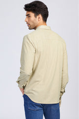 Apricot Men Corduroy Flap Pocket Button Front Shirt Men's Tops JT's Designer Fashion