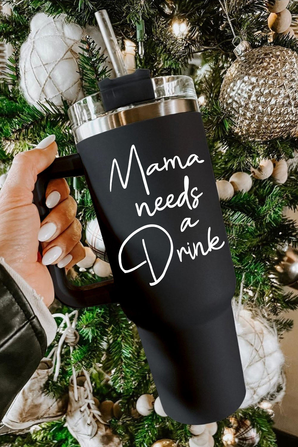 Black Mama Needs A Drink Stainless Steel Portable Cup 40oz Tumblers JT's Designer Fashion