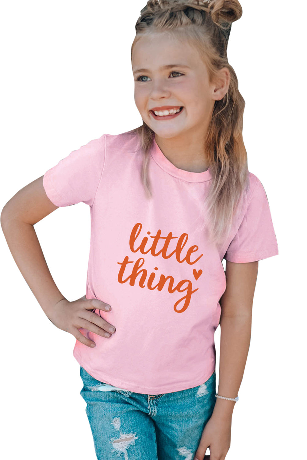 Pink Mother and Me Matching Letter Printed Short Sleeve Girl's Top Family T-shirts JT's Designer Fashion