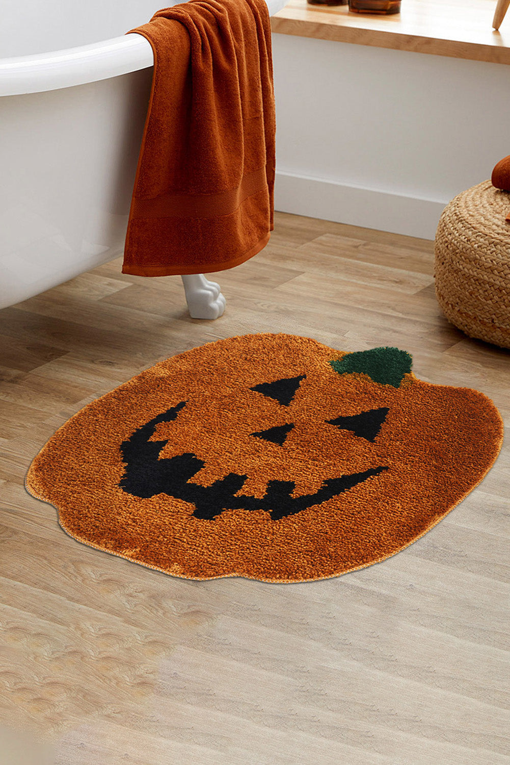 Multicolour Halloween Pumpkin Shape Absorbent Bath Mat Other Accessories JT's Designer Fashion