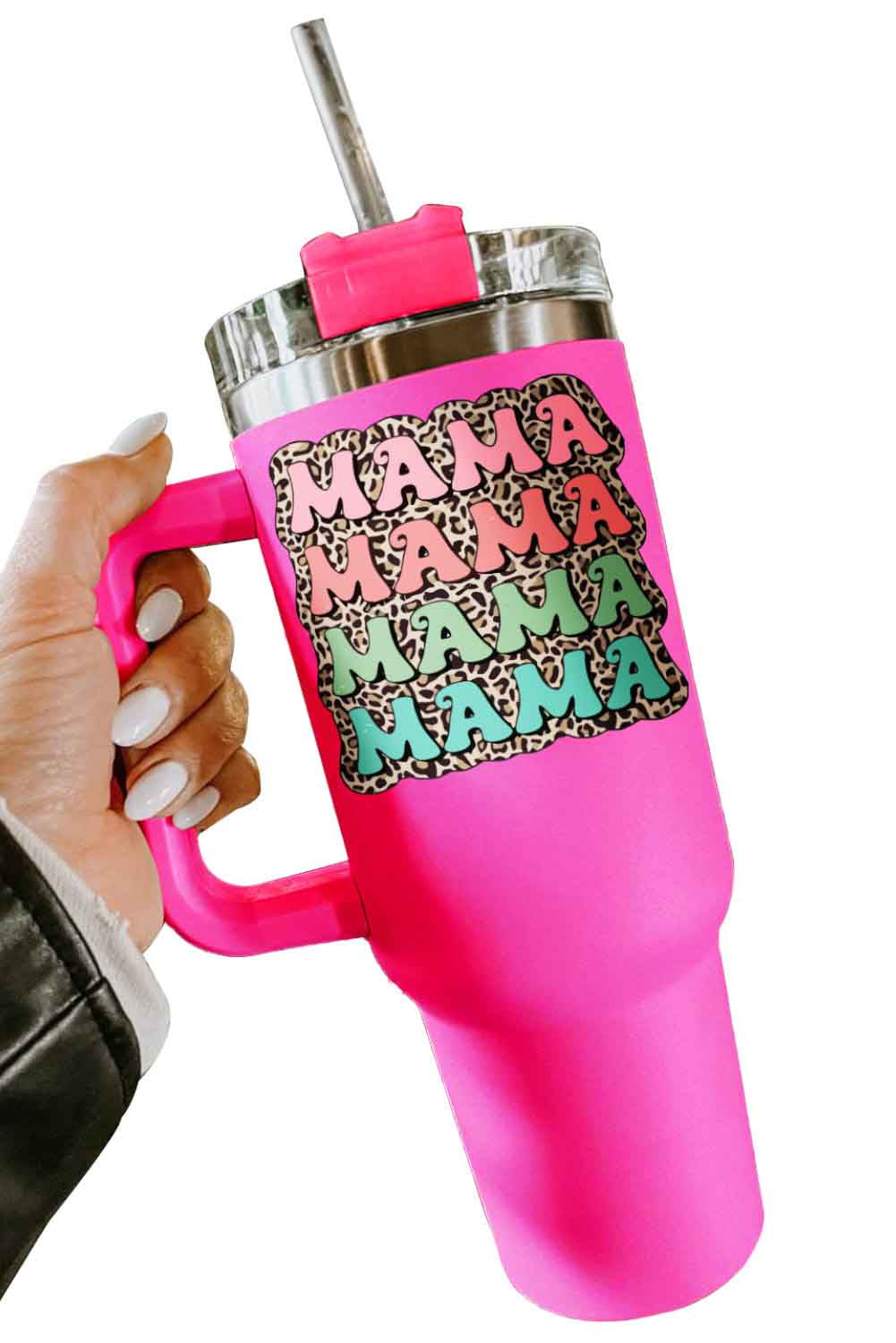 Rose MAMA Leopard 304 Stainless Steel Double Insulated Cup 40oz Tumblers JT's Designer Fashion