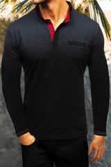 Black Gradient Men's Polo Shirt Black 100%Acrylic Men's Tops JT's Designer Fashion