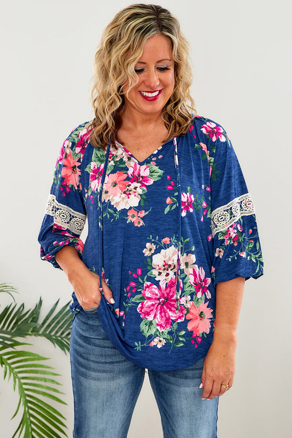 Dark Blue Love You Like A Sunset Top Plus Size JT's Designer Fashion