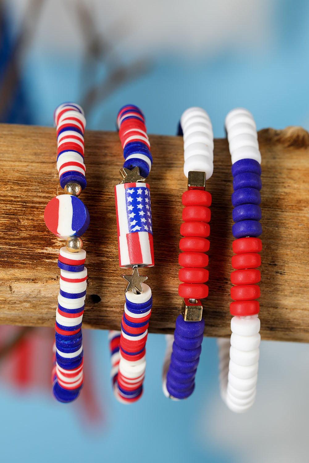 Multicolor Independence Day Stars Stripes Bracelet Set Jewelry JT's Designer Fashion