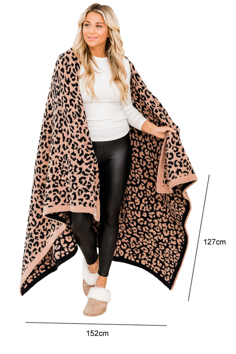 Black Leopard Grain Knitting Blanket 127*152cm Other Accessories JT's Designer Fashion