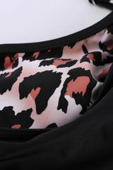 Leopard Tankini with Stripes Patchwork Tankinis JT's Designer Fashion