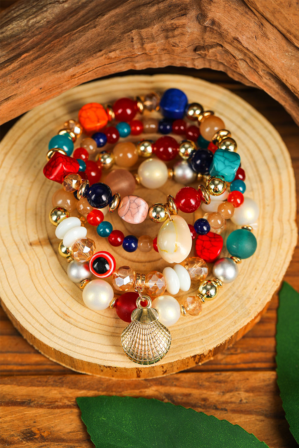 Multicolor Bohemian Shell Pearl Bracelet Jewelry JT's Designer Fashion