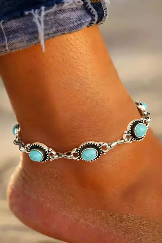 Silver Bohemian Turquoise Casual Anklet Jewelry JT's Designer Fashion