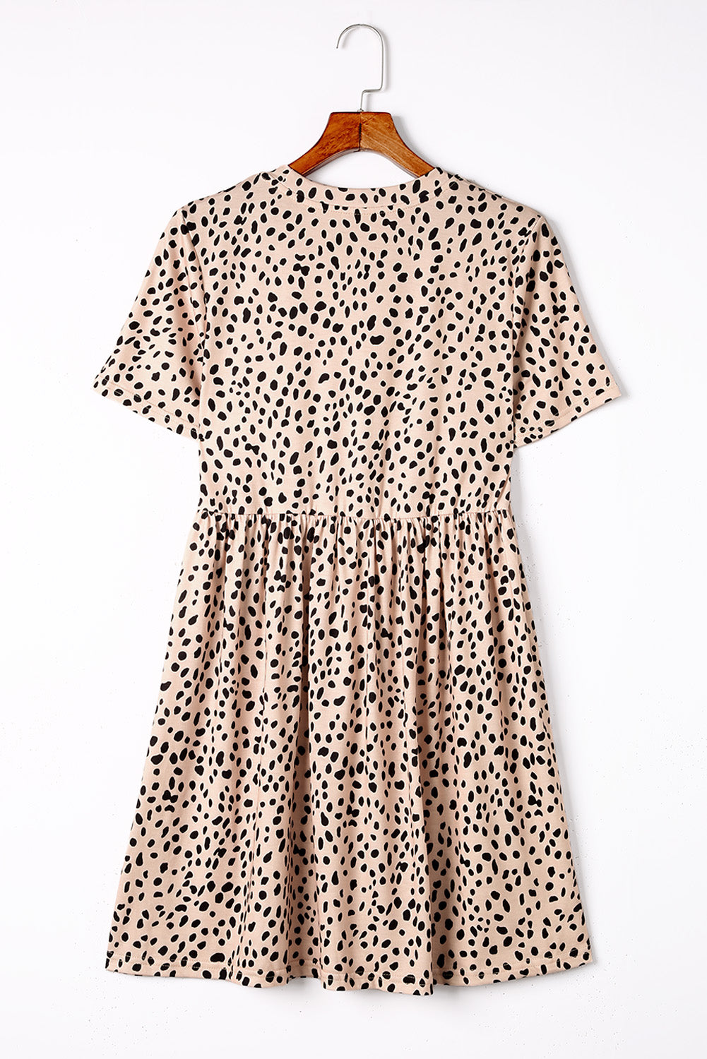 Leopard Print Short Sleeve Tunic T-shirt Dress T Shirt Dresses JT's Designer Fashion