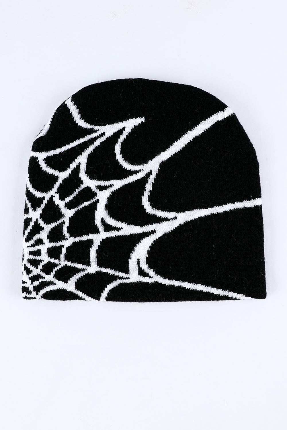 Black Halloween Cobweb Pattern Woolen Hat Hats & Caps JT's Designer Fashion