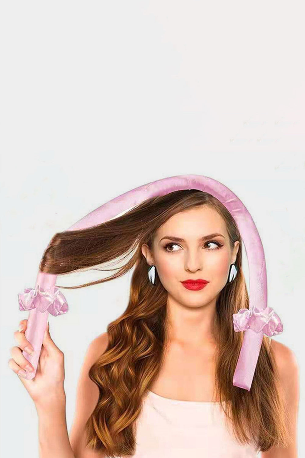 Pink Sponge Heatless Hair Curler Headband Headwear JT's Designer Fashion