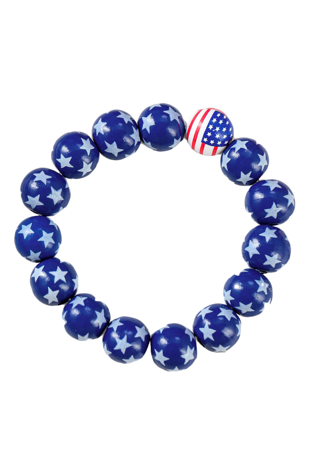 Blue American Flag Accent Starry Beading Bracelet Jewelry JT's Designer Fashion