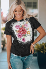 Black Family Matching Mom's Floral Print Color Block T Shirt Family T-shirts JT's Designer Fashion
