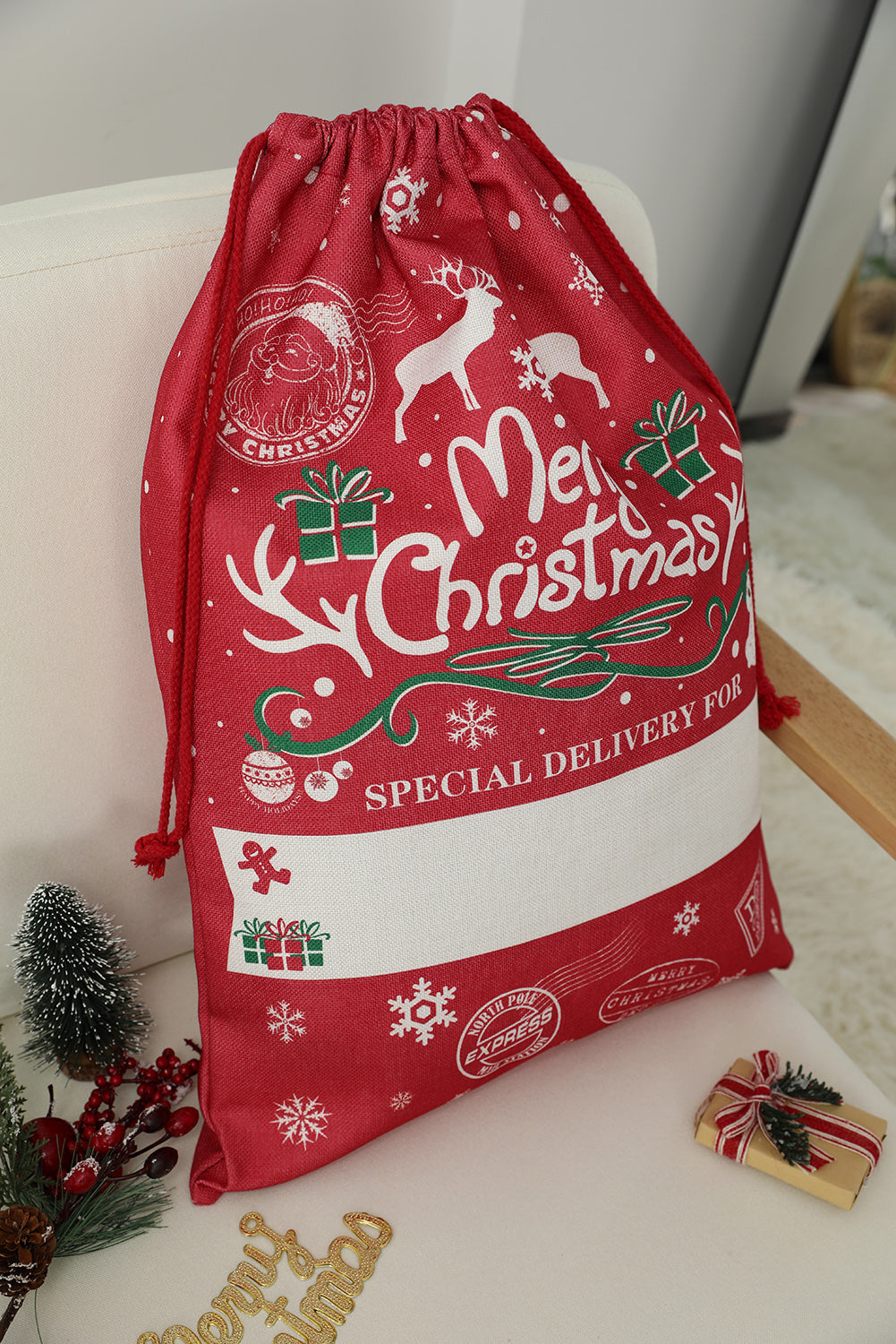 Christmas Drawstring Large Gift Bag 50*66cm Other Accessories JT's Designer Fashion