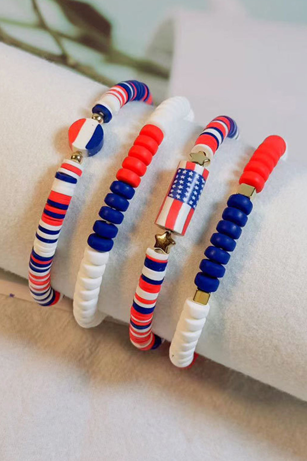 Multicolor Independence Day Stars Stripes Bracelet Set Jewelry JT's Designer Fashion