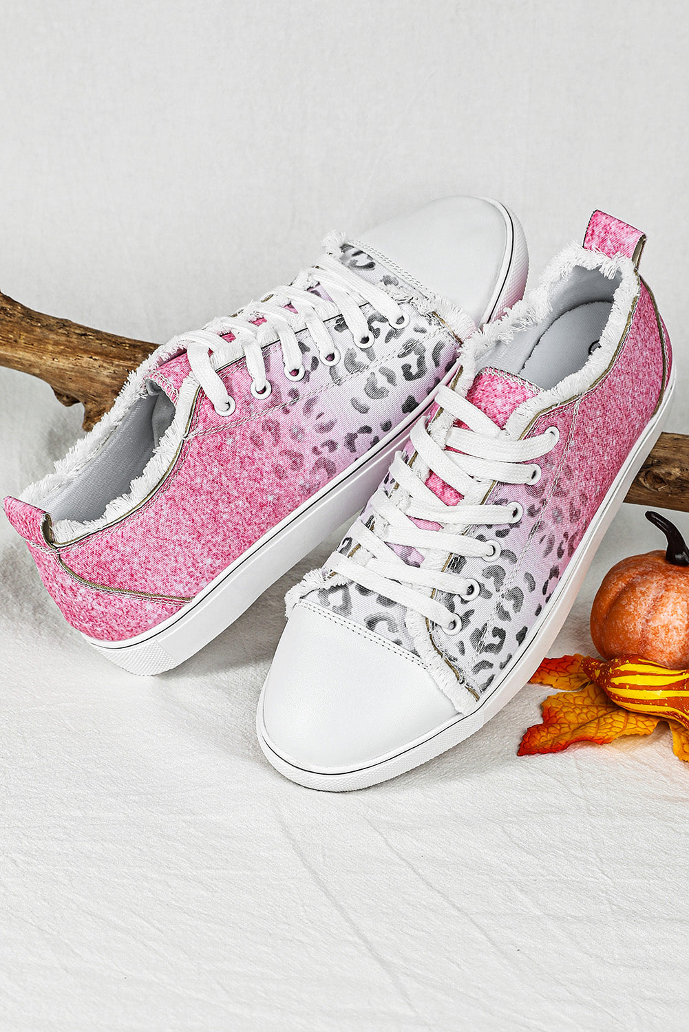 Barbie Style Pink Ombre Leopard Print Casual Canvas Shoes Women's Shoes JT's Designer Fashion