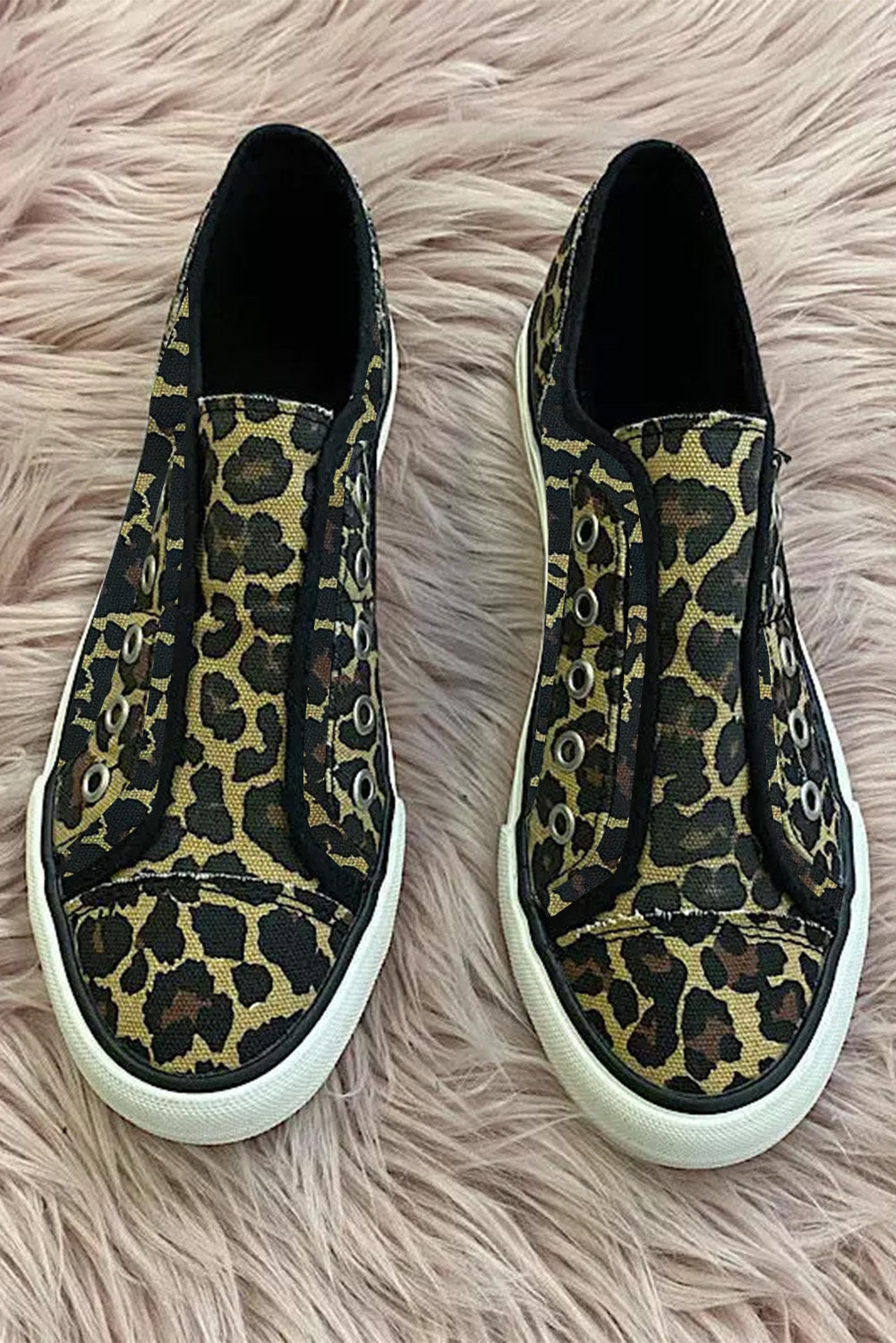 Leopard Slip-on Round Toe Canvas Shoes Women's Shoes JT's Designer Fashion