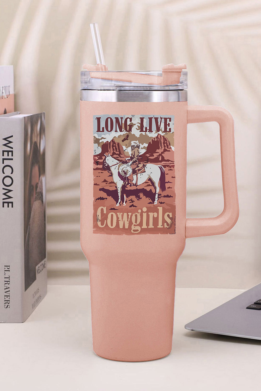 Pink Western Cowgirls Graphic 304 Stainless Double Insulated Cup 40oz Tumblers JT's Designer Fashion