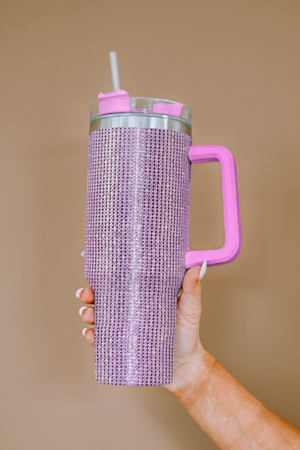 Purple Sparkle Rhinestone Stainless Steel Insulated Cup Tumblers JT's Designer Fashion