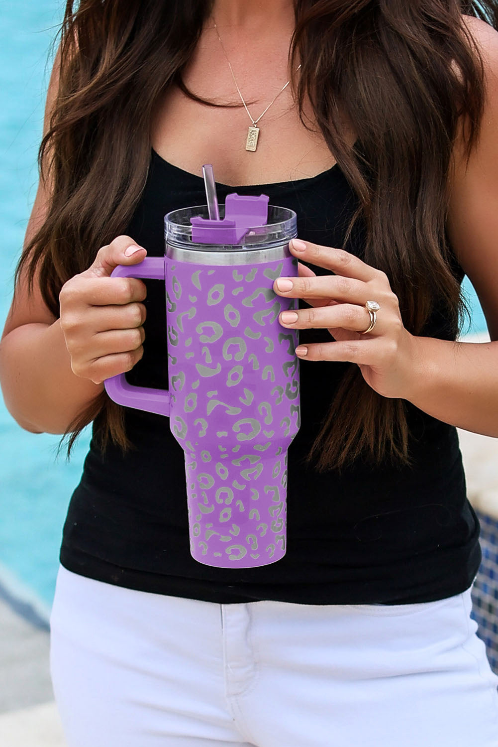 Purple Leopard Spotted 304 Stainless Double Insulated Cup 40oz Tumblers JT's Designer Fashion