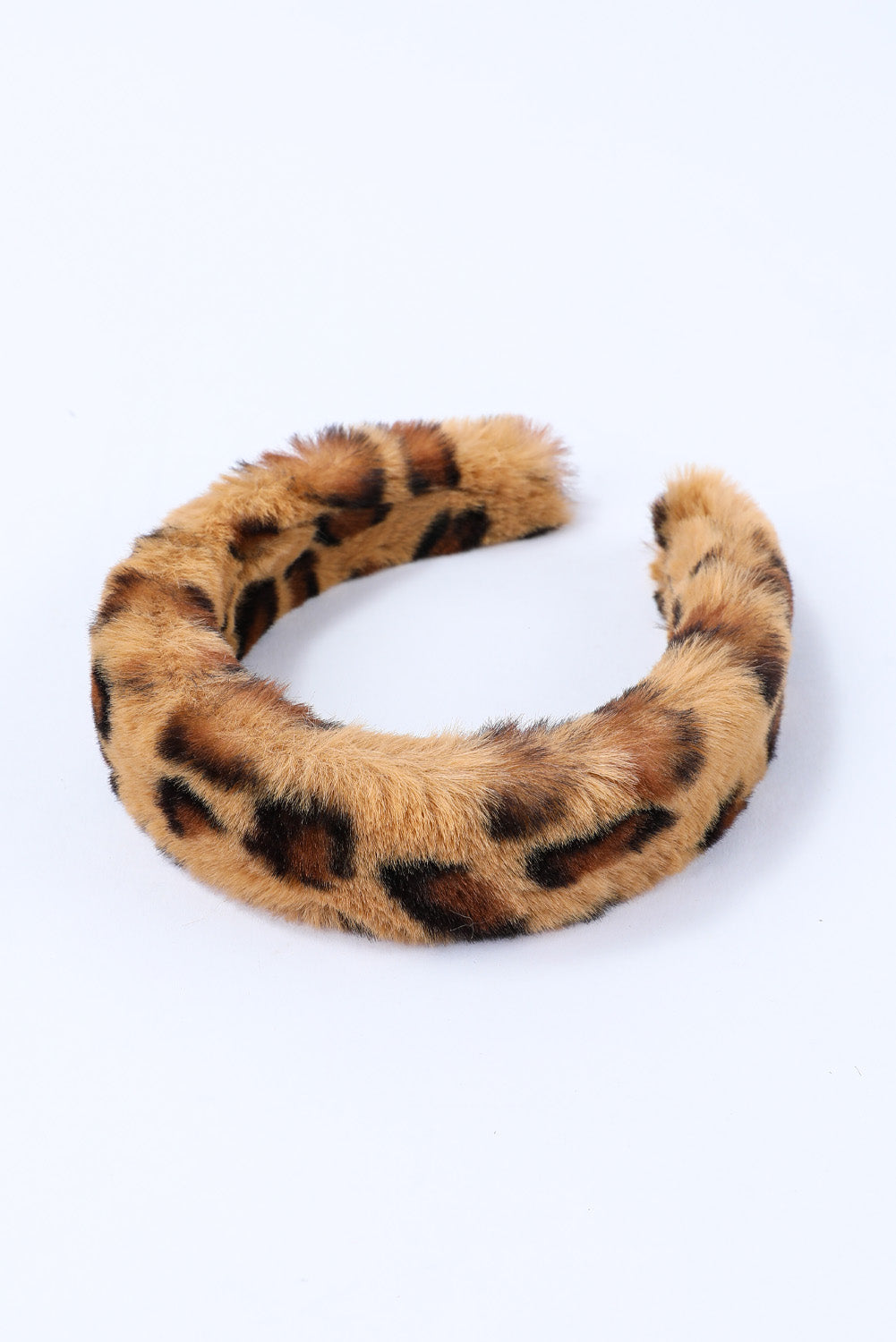 Leopard Chunky Plush Hairband Headwear JT's Designer Fashion