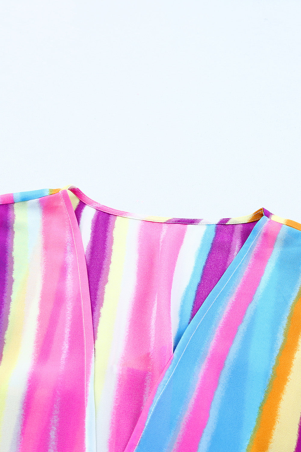 Multicolor Striped Print Oversized Kimono Kimonos JT's Designer Fashion