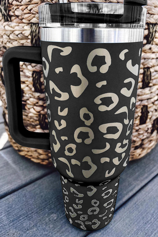 Black Leopard Spotted 304 Stainless Double Insulated Cup 40oz Tumblers JT's Designer Fashion