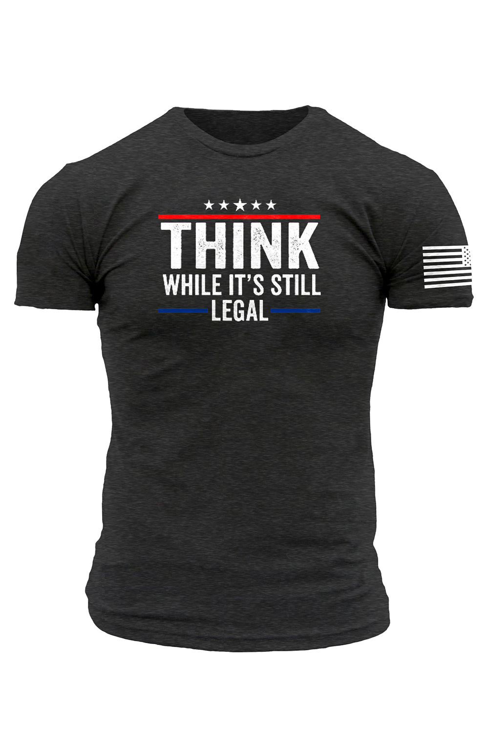 Gray Think While It's Still Legal Flag Short Sleeve Tee Men's Tops JT's Designer Fashion