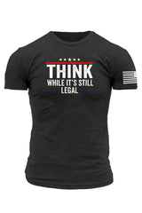 Gray Think While It's Still Legal Flag Short Sleeve Tee Men's Tops JT's Designer Fashion