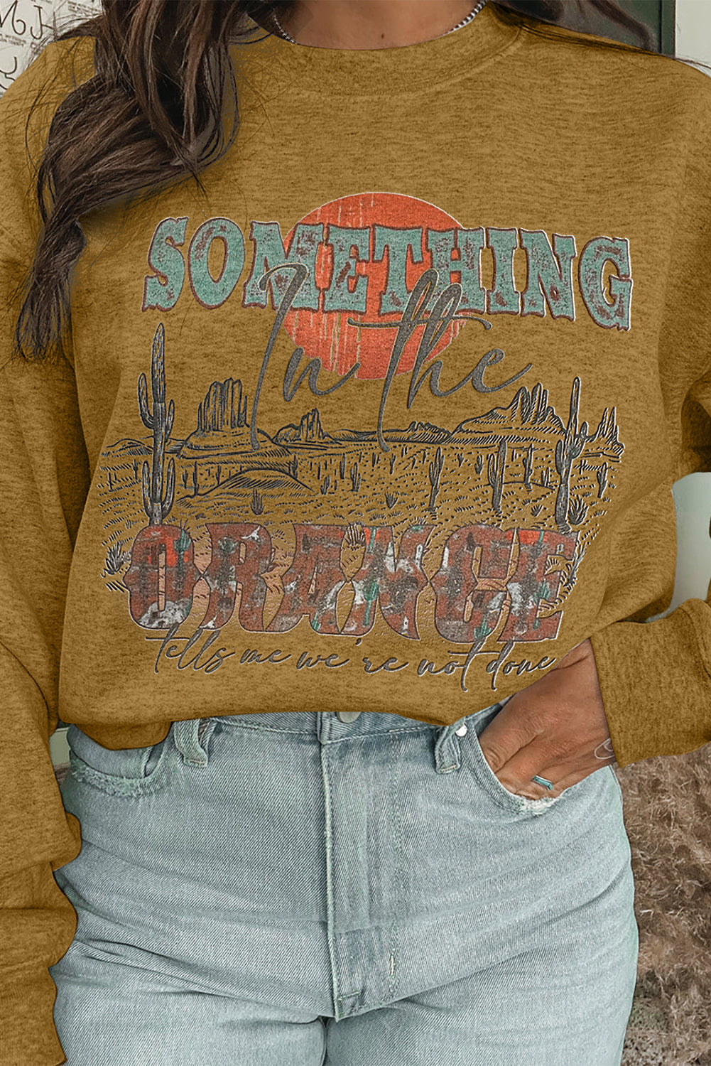 Ginger SOMETHING ORANGE Graphic Relaxed Sweatshirt Pre Order Sweatshirts & Hoodies JT's Designer Fashion