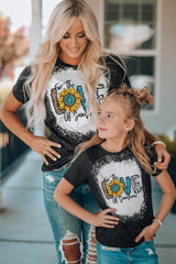 Black Family Matching Western LOVE Graphic Print Color Block Top Family T-shirts JT's Designer Fashion