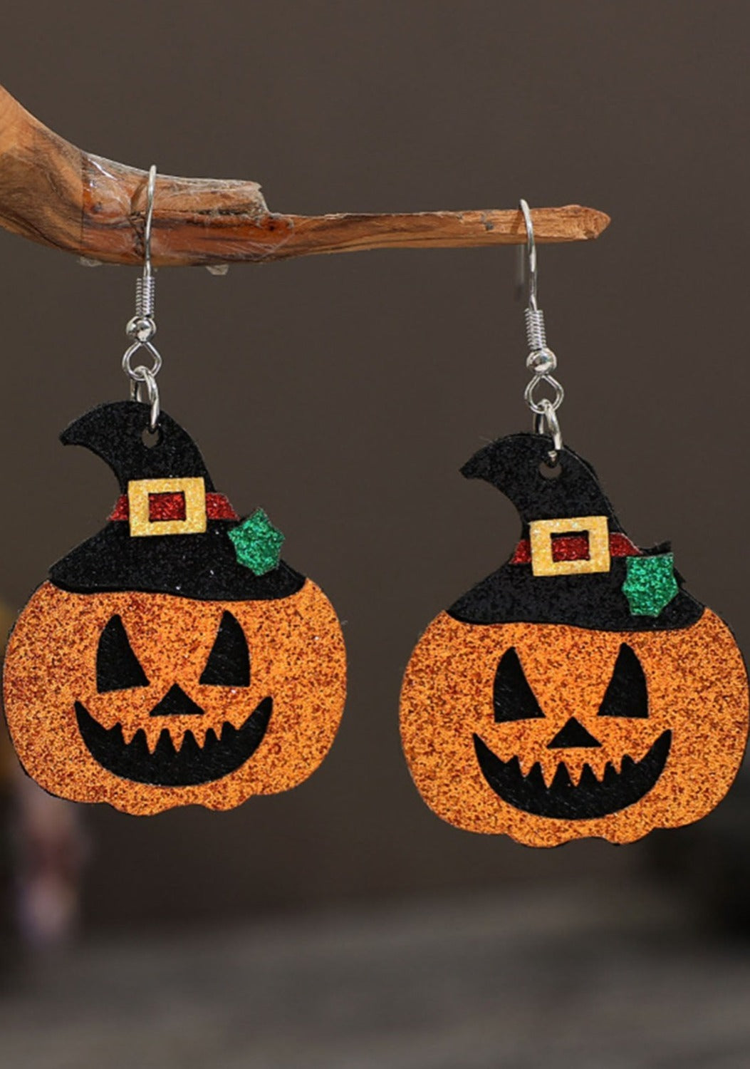 Gold Flame Halloween Pumpkin Dangle Earrings Jewelry JT's Designer Fashion