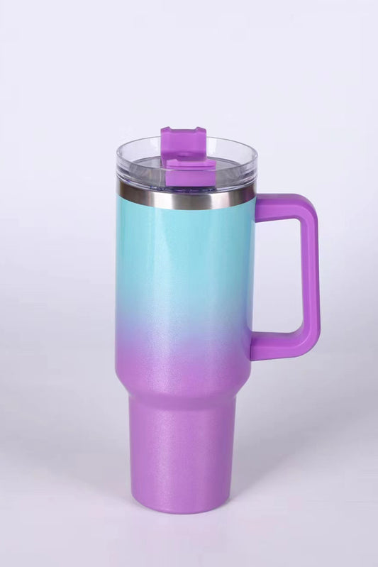 Sky Blue Gradient Color Handled 304 Stainless Steel Vacuum Cup Tumblers JT's Designer Fashion