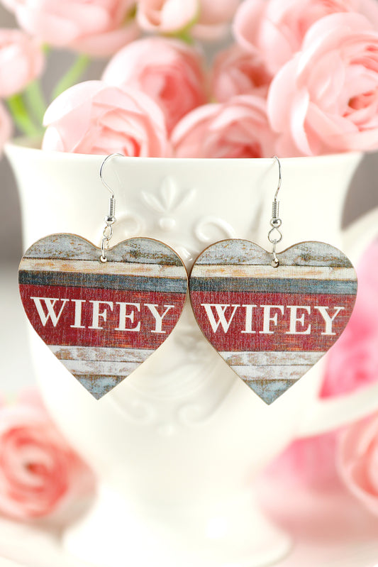 Multicolor Valentines Day WIFEY Earrings Jewelry JT's Designer Fashion