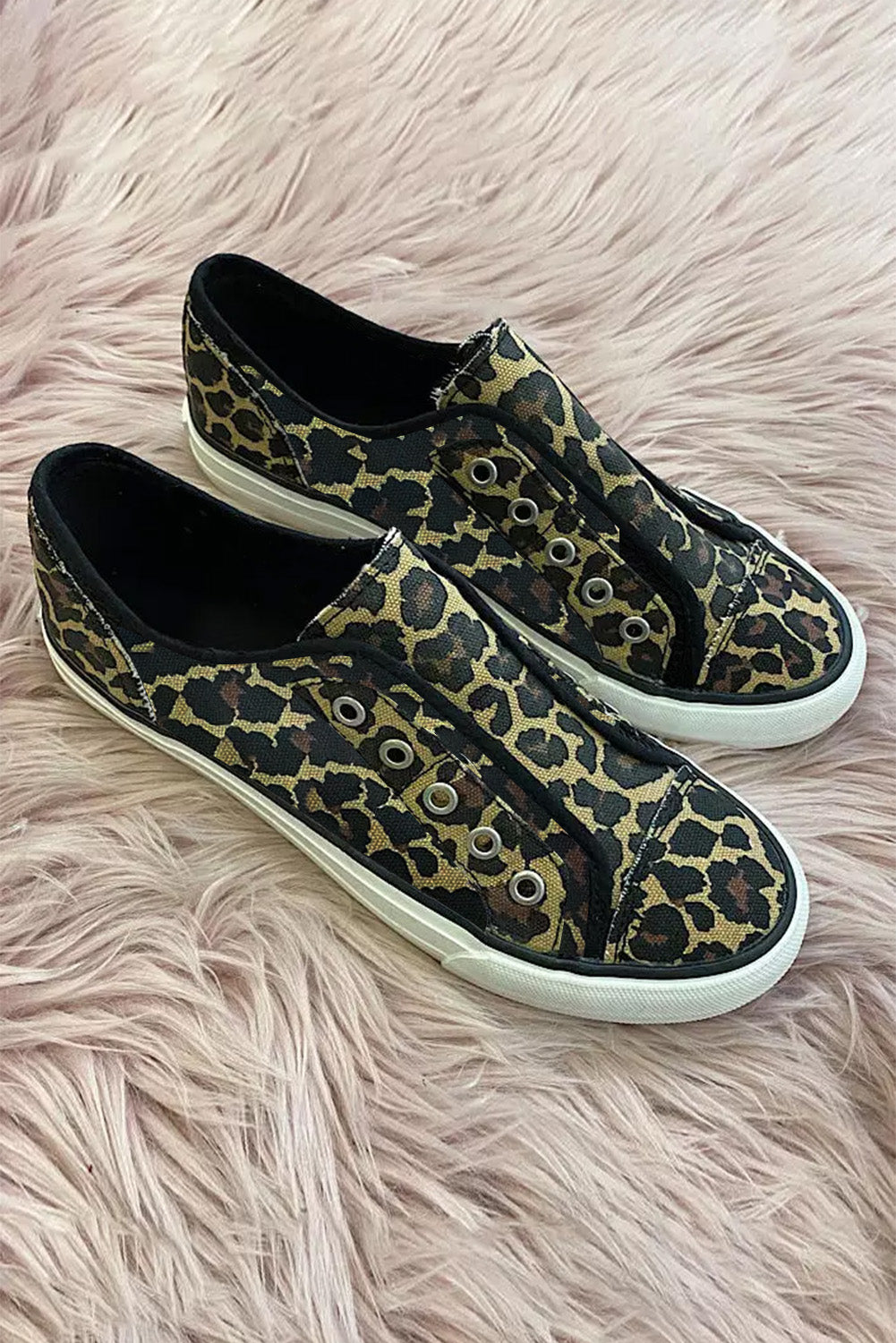 Leopard Slip-on Round Toe Canvas Shoes Women's Shoes JT's Designer Fashion