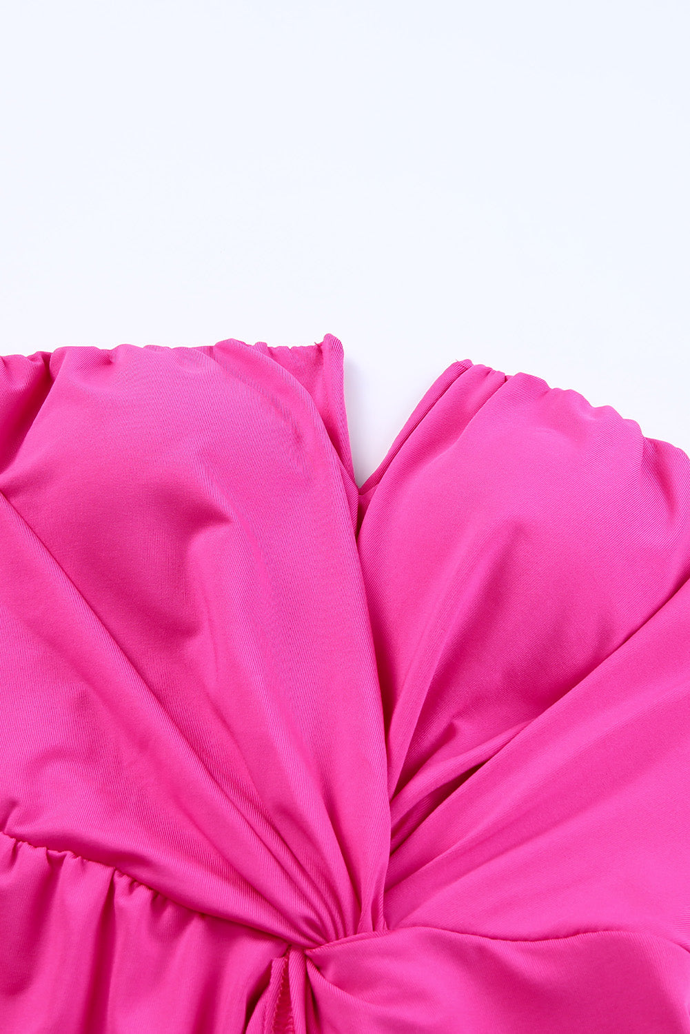Rose Strapless Ruched Wrapped Slit Midi Dress Evening Dresses JT's Designer Fashion