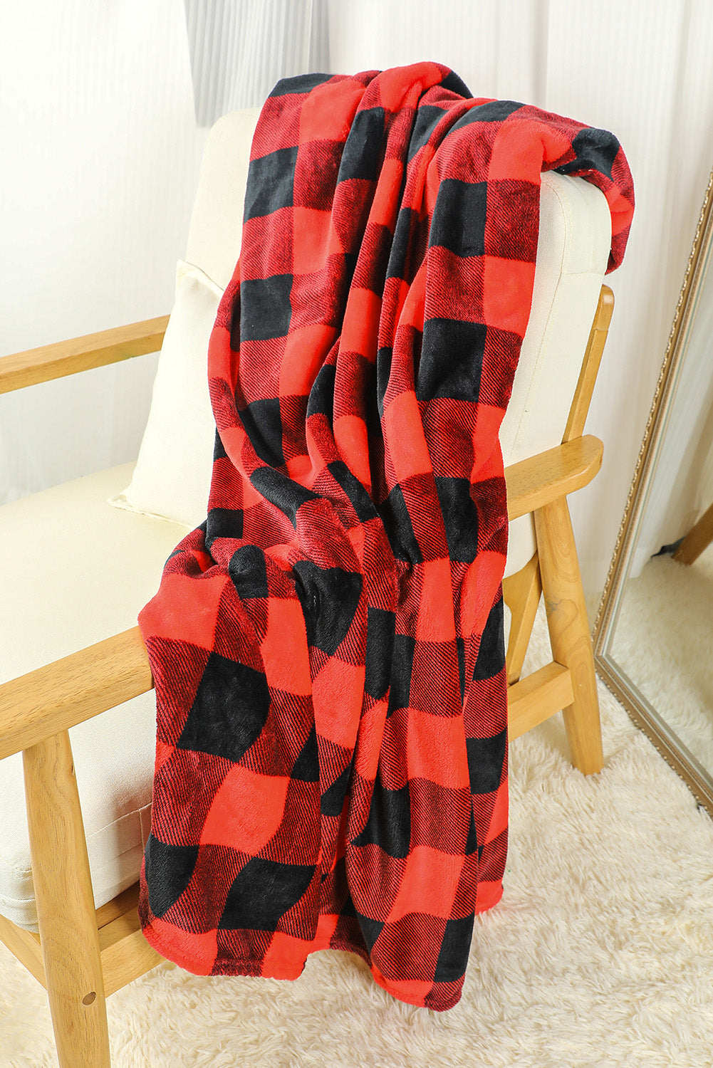 Red Plaid Fleece Blanket 130*150cm Other Accessories JT's Designer Fashion