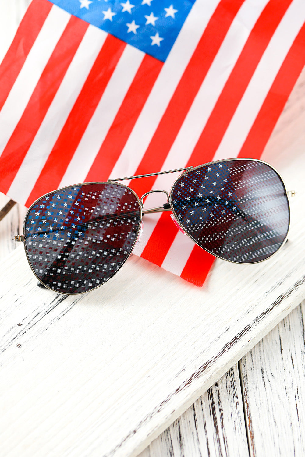 Black American Flag Lens Aviator Sunglasses Other Accessories JT's Designer Fashion